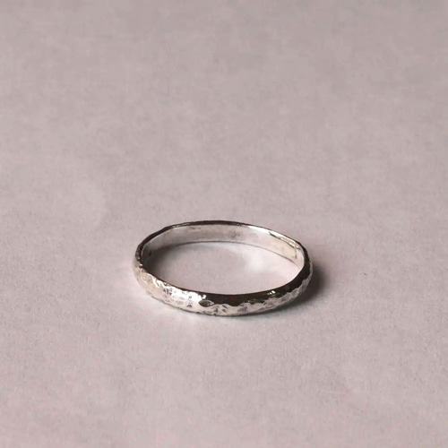 槌目リング 幅2mm シルバー950 ピンキーリング ペアリング オーダー