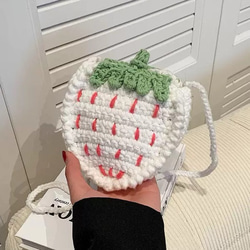 手作り 毛糸 刺繍 かぎ針編み ニート 手提げかばんショルダーバッグ