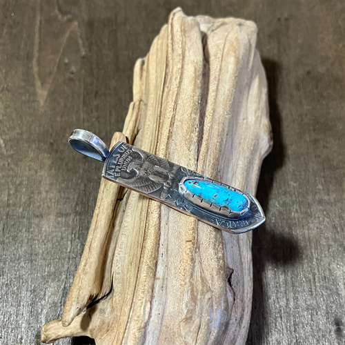 キングマン　ターコイズ　ヴィンテージ　フェザー　シルバー　ネックレス キングマン ターコイズ ヴィンテージコイン フェザー シルバー