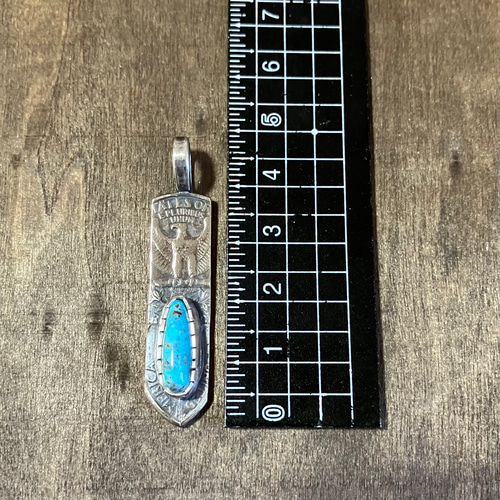 キングマン ターコイズ ヴィンテージコイン フェザー シルバー