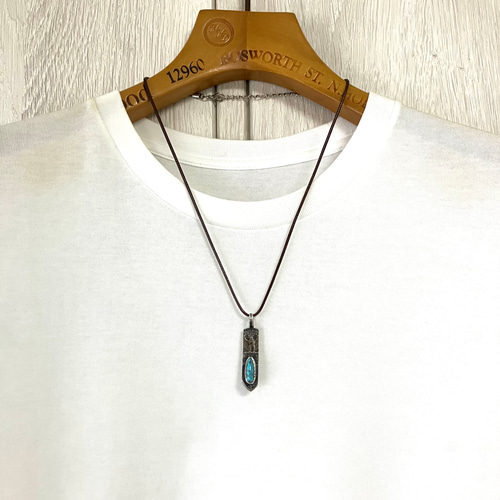 キングマン　ターコイズ　ヴィンテージ　フェザー　シルバー　ネックレス キングマン ターコイズ ヴィンテージコイン フェザー シルバー