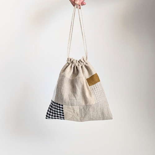 mornquilt パッチワーク巾着バッグ mornquilt パッチワーク巾着バッグ mornquilt パッチワーク巾着バッグ