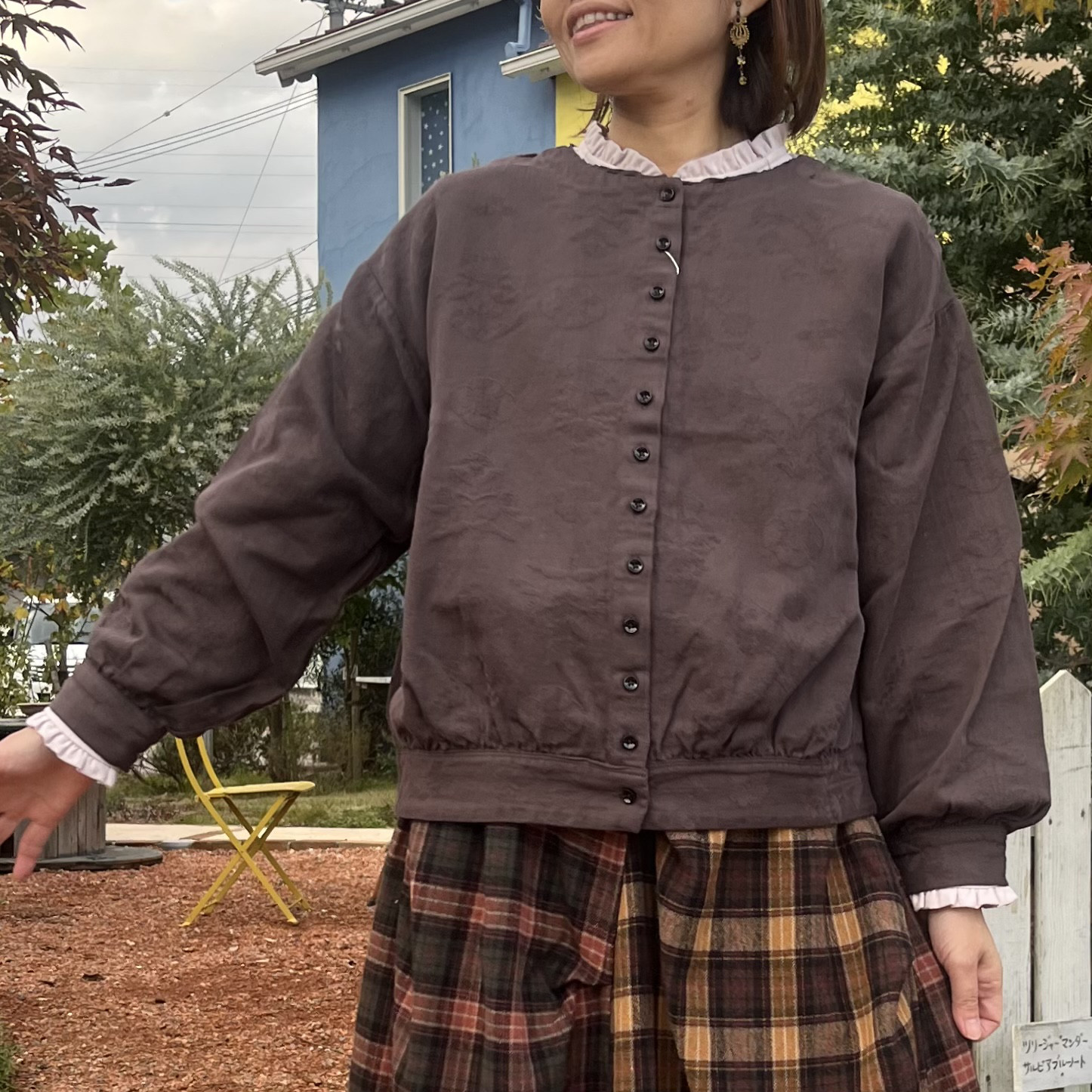 コットンジャガード前後2wayカーディガン（25s-159）