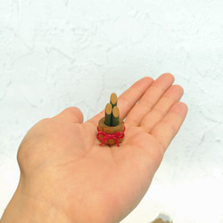 手のひらにちょこんと鏡もち・門松のお正月セット 木製／鏡餅／正月飾り／門松／富士山／縁起物 5枚目の画像