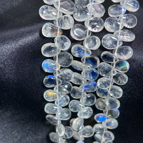 6mm～10mm 高品質 ムーンストーン（レインボームーンストーン）ペア