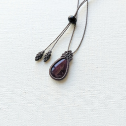 プルームアゲートのマクラメペンダント ネックレス・ペンダント LOTUS