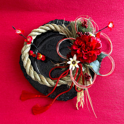 2025年新作早割り＊紅白椿で祝うのお正月しめ縄しめ飾り＊無料