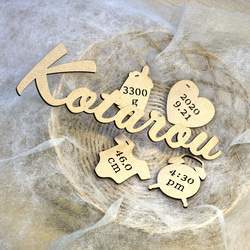 [送料込] 木製 レターバナー メモリアルチャーム付きお名前ガーランド オーダー NameOrder［C］ 13枚目の画像