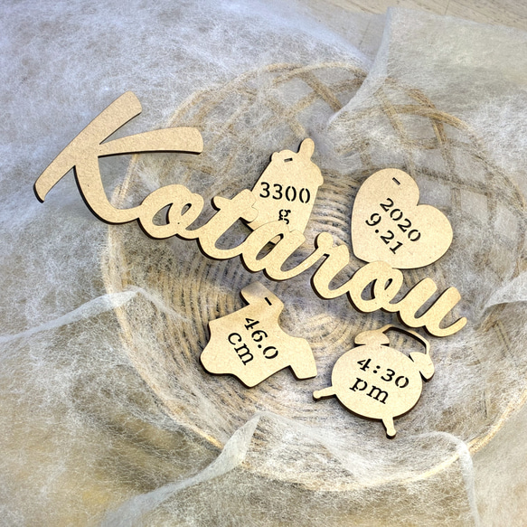 [送料込] 木製 レターバナー メモリアルチャーム付きお名前ガーランド オーダー NameOrder［C］ 13枚目の画像