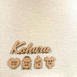 [送料込] 木製 レターバナー メモリアルチャーム付きお名前ガーランド オーダー NameOrder［C］ 8枚目の画像