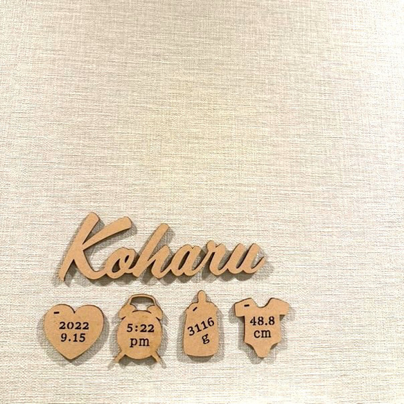 [送料込] 木製 レターバナー メモリアルチャーム付きお名前ガーランド オーダー NameOrder［C］ 8枚目の画像