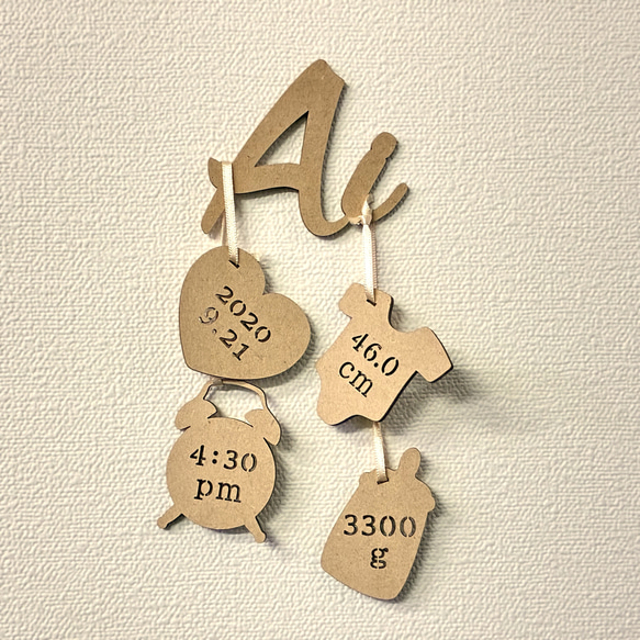 [送料込] 木製 レターバナー メモリアルチャーム付きお名前ガーランド オーダー NameOrder［C］ 7枚目の画像