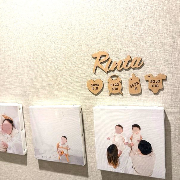 [送料込] 木製 レターバナー メモリアルチャーム付きお名前ガーランド オーダー NameOrder［C］ 11枚目の画像