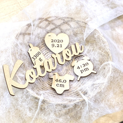 [送料込] 木製 レターバナー メモリアルチャーム付きお名前ガーランド オーダー NameOrder［C］ 12枚目の画像