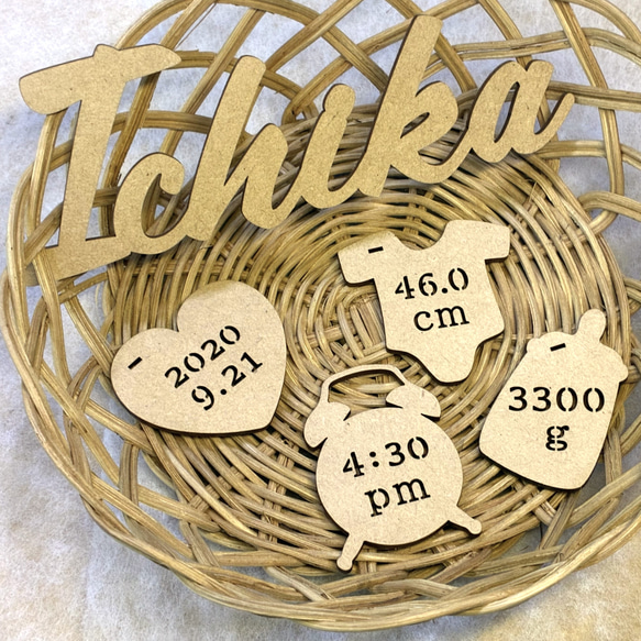 [送料込] 木製 レターバナー メモリアルチャーム付きお名前ガーランド オーダー NameOrder［C］ 16枚目の画像