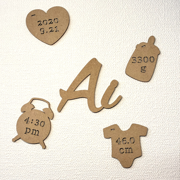 [送料込] 木製 レターバナー メモリアルチャーム付きお名前ガーランド オーダー NameOrder［C］ 10枚目の画像