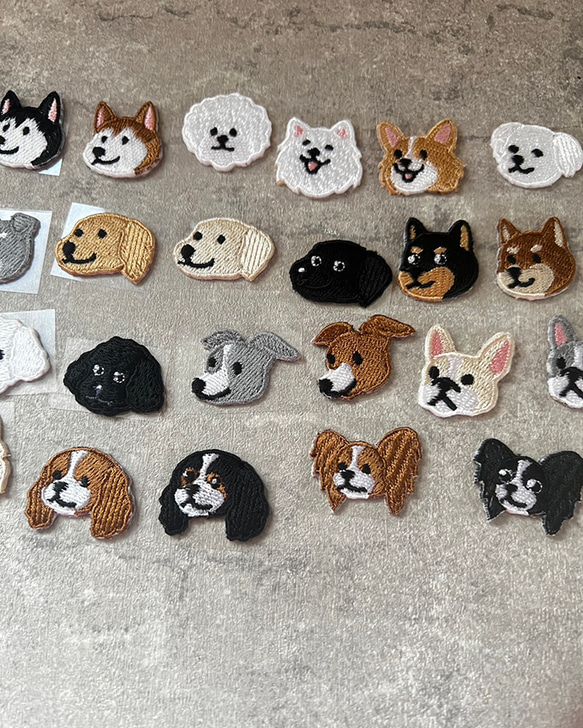 選べる犬種　刺繍シールワッペン　犬顔ワッペン　１点 3枚目の画像