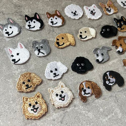 選べる犬種　刺繍シールワッペン　犬顔ワッペン　１点 2枚目の画像