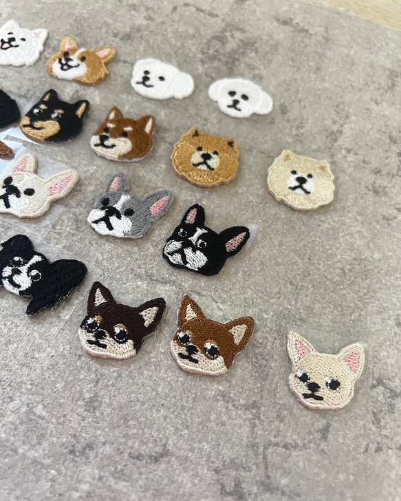 選べる犬種　刺繍シールワッペン　犬顔ワッペン　１点 4枚目の画像
