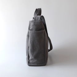 ラフショルダー＊柔らかく体に馴染む２Way大容量（チャコール） 6枚目の画像