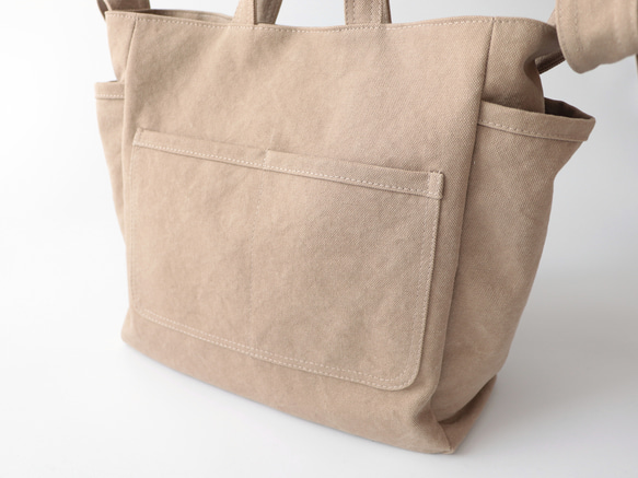 ラフショルダー＊柔らかく体に馴染む２Way大容量（モカ） 8枚目の画像