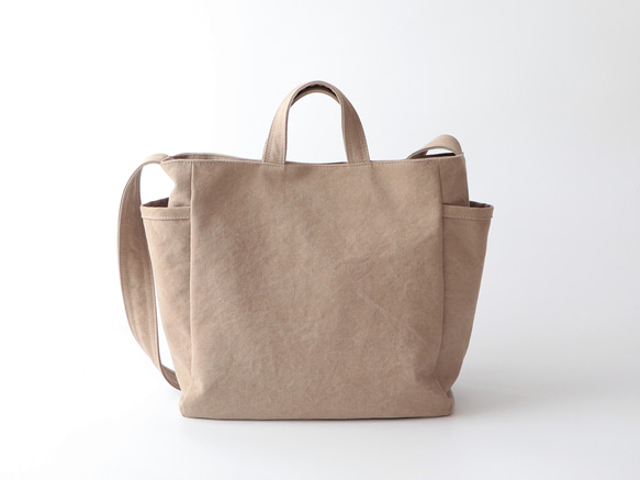 ラフショルダー＊柔らかく体に馴染む２Way大容量（モカ） 5枚目の画像