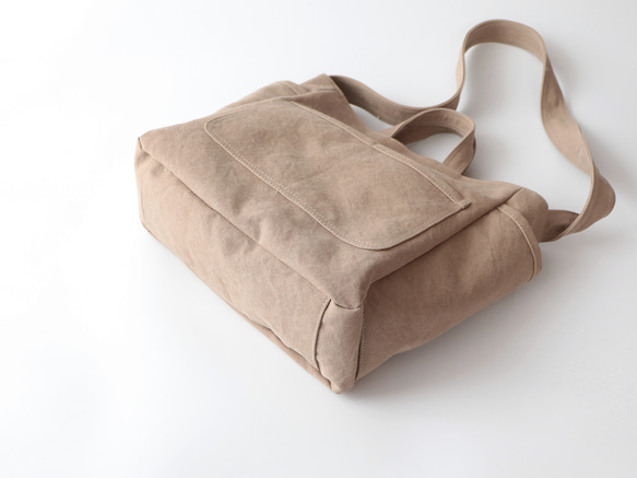 ラフショルダー＊柔らかく体に馴染む２Way大容量（モカ） 6枚目の画像