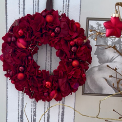 早期割引商品）ドラマチックレッドのクリスマスリース大人