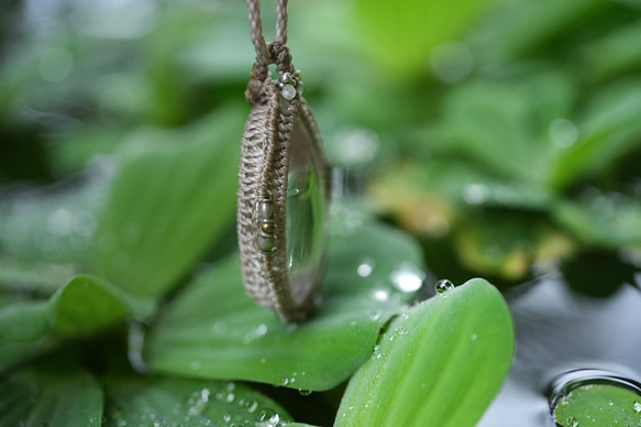 銀の隕石★パイライトインクォーツ マクラメネックレス2131 8枚目の画像