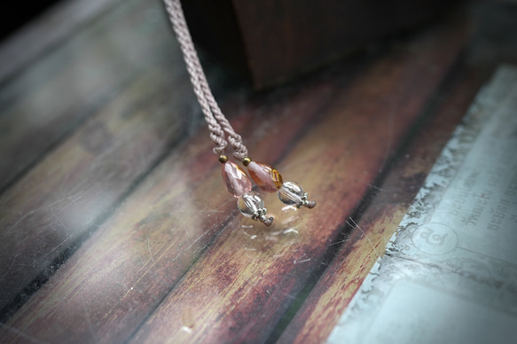 銀の隕石★パイライトインクォーツ マクラメネックレス2131 9枚目の画像