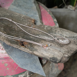 銀の隕石★パイライトインクォーツ マクラメネックレス2131 3枚目の画像