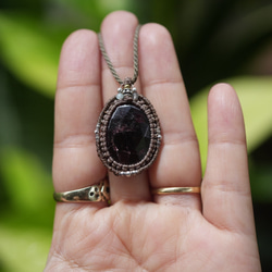 ファセットカット★ガーネット★マクラメネックレス2132 8枚目の画像