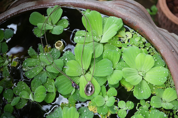 ファセットカット★ガーネット★マクラメネックレス2132 3枚目の画像