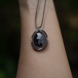 ファセットカット★ガーネット★マクラメネックレス2132 7枚目の画像