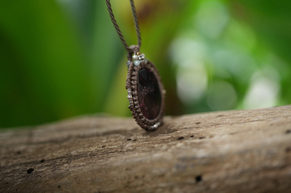 ファセットカット★ガーネット★マクラメネックレス2132 9枚目の画像