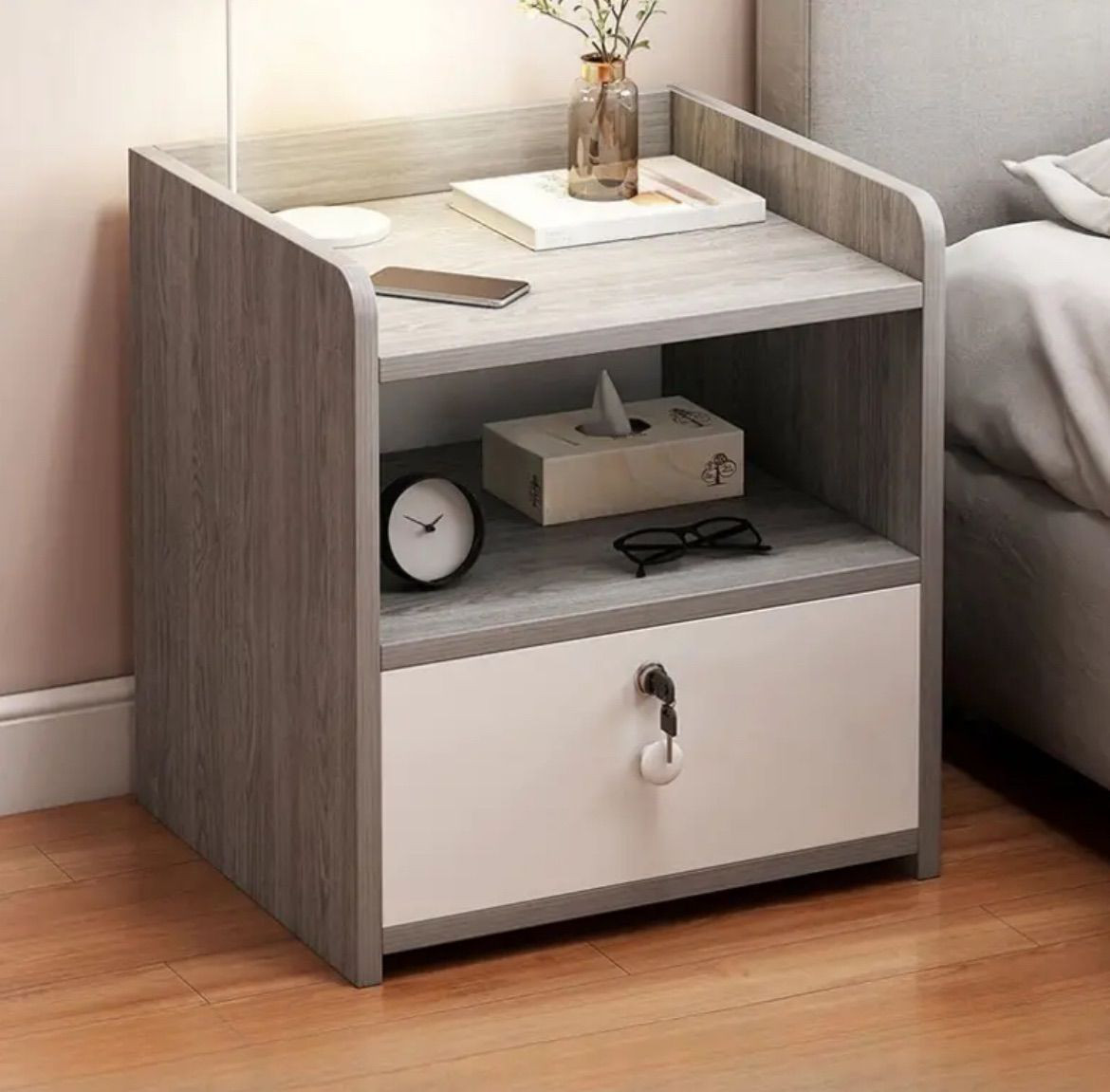 サイドテーブル 家具 インテリア ベッドサイドテーブル ベッド横 引き出し付き ナイトテーブル 寝室 収納付きベッド