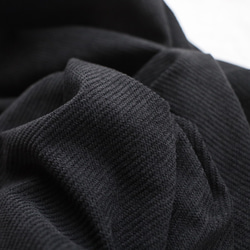 ラスト３　新作　ニット コーデュロイ　角襟 ロングコート 後ろリボン スリット入　ジャケット　黒　K28C 6枚目の画像