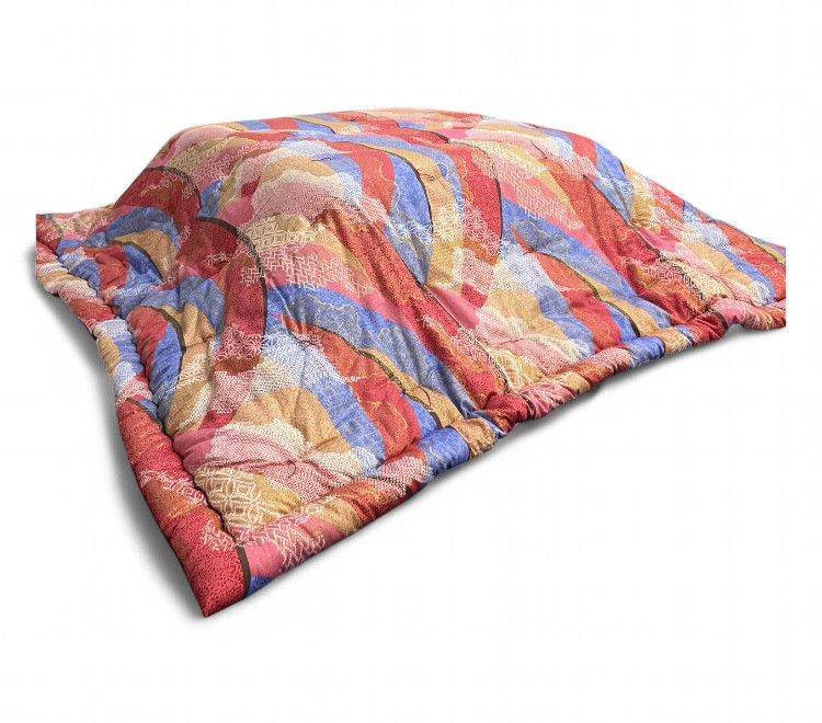 布団職人が作った　昔ながら　綿のこたつ布団　長方形200×250cm  赤　鹿子