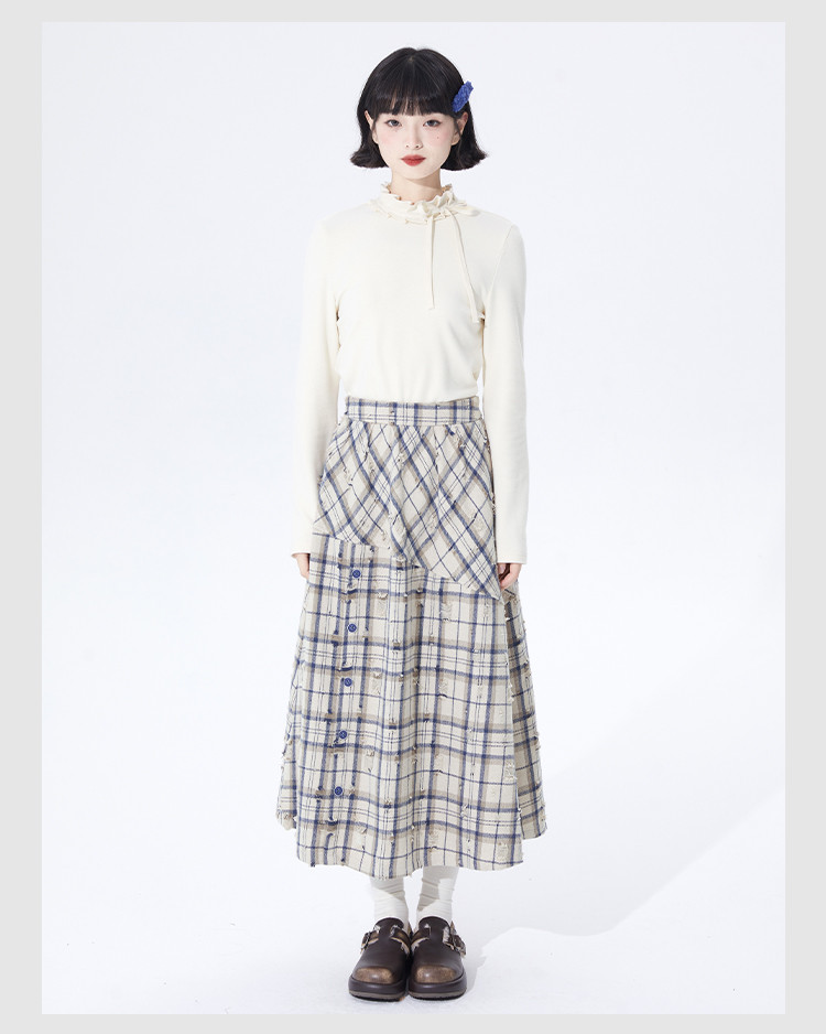 春秋冬クルーネックニットトップス