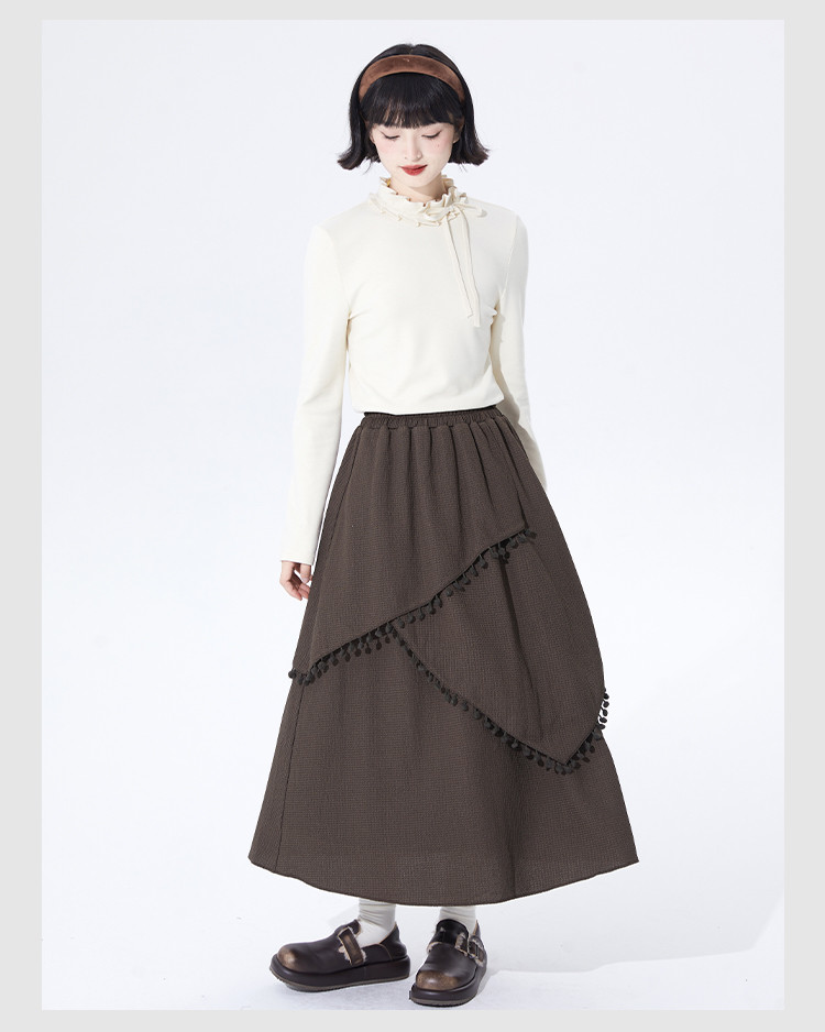 春秋冬クルーネックニットトップス