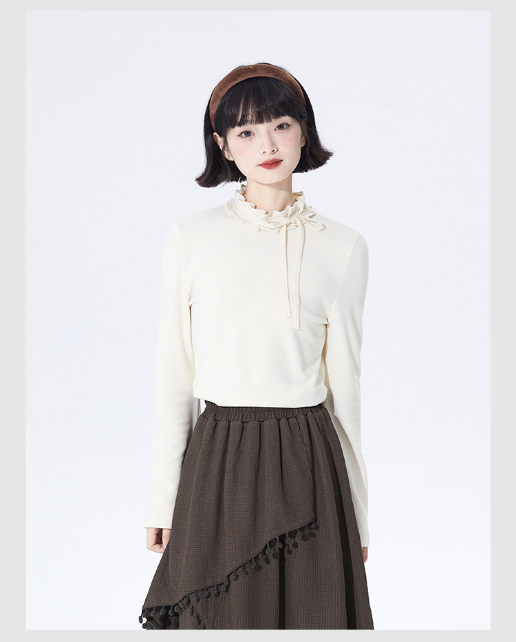 春秋冬クルーネックニットトップス
