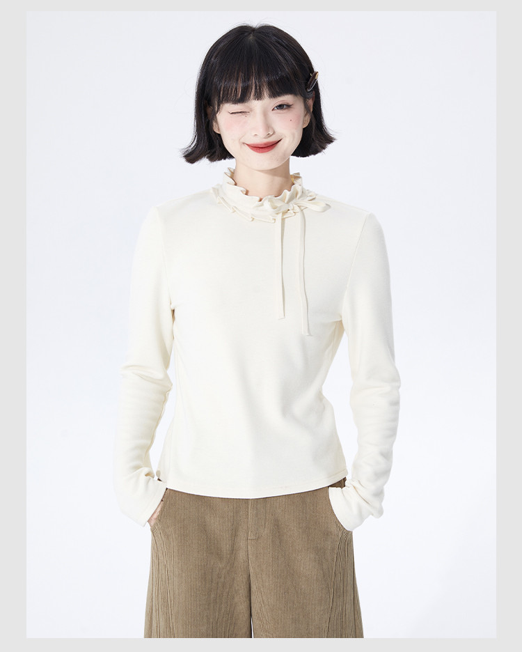 春秋冬クルーネックニットトップス