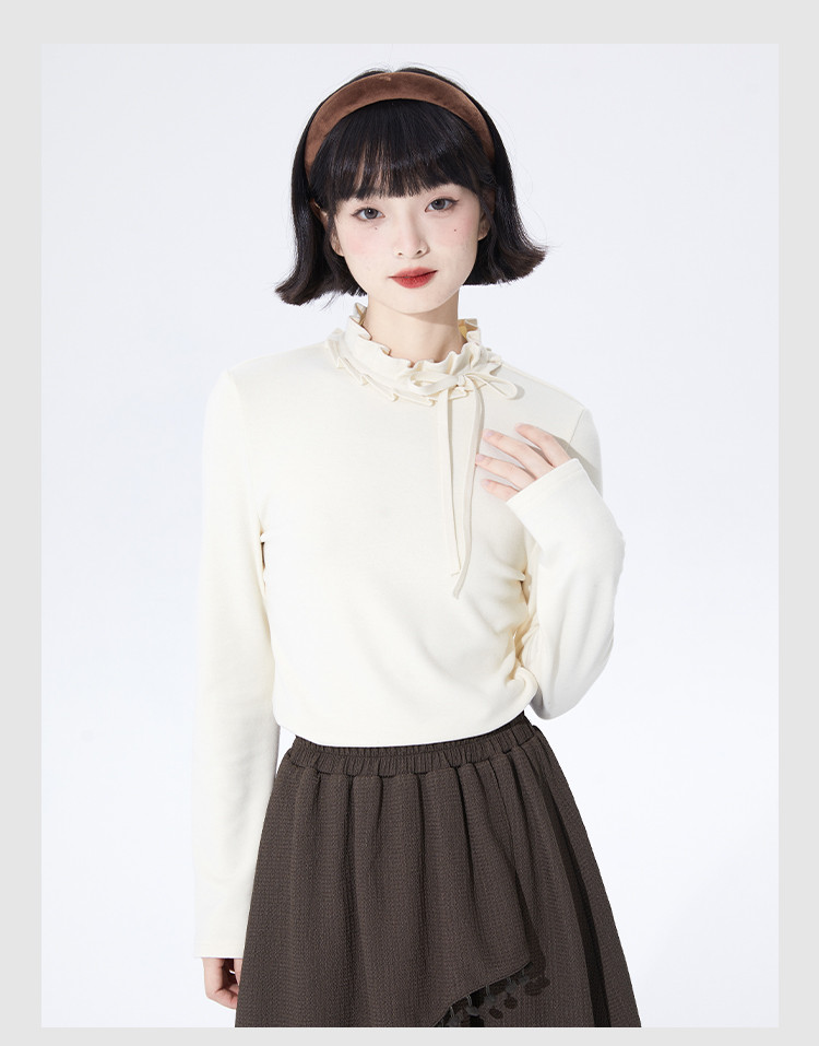 春秋冬クルーネックニットトップス