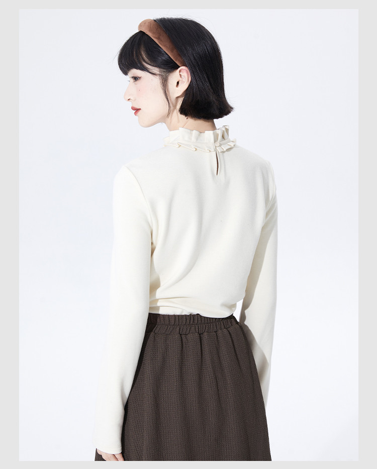 春秋冬クルーネックニットトップス