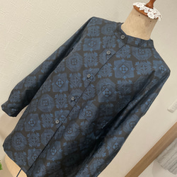 着物リメイク 大島紬着物からシャツカラーコート❣️ 証紙付き 着物 の