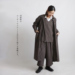 新作　ニット コーデュロイ生地　上下セットアップ　サイド横リボン付き ベスト　幅広 ストレート パンツ K49B 13枚目の画像