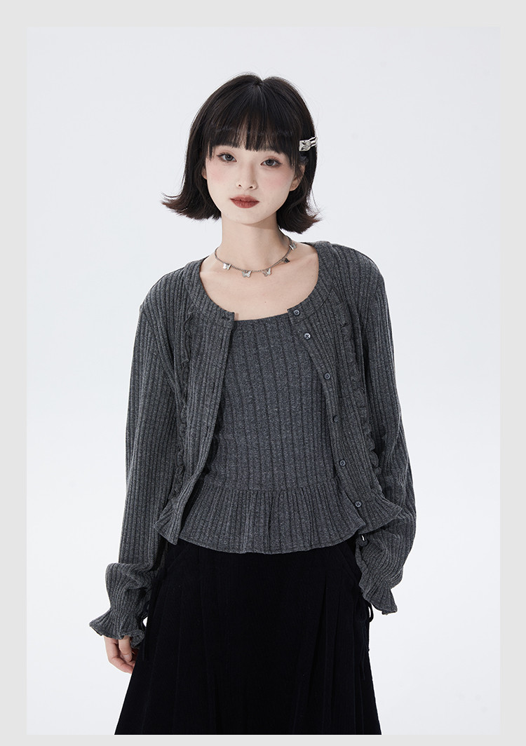 春秋冬ニットカーディガン