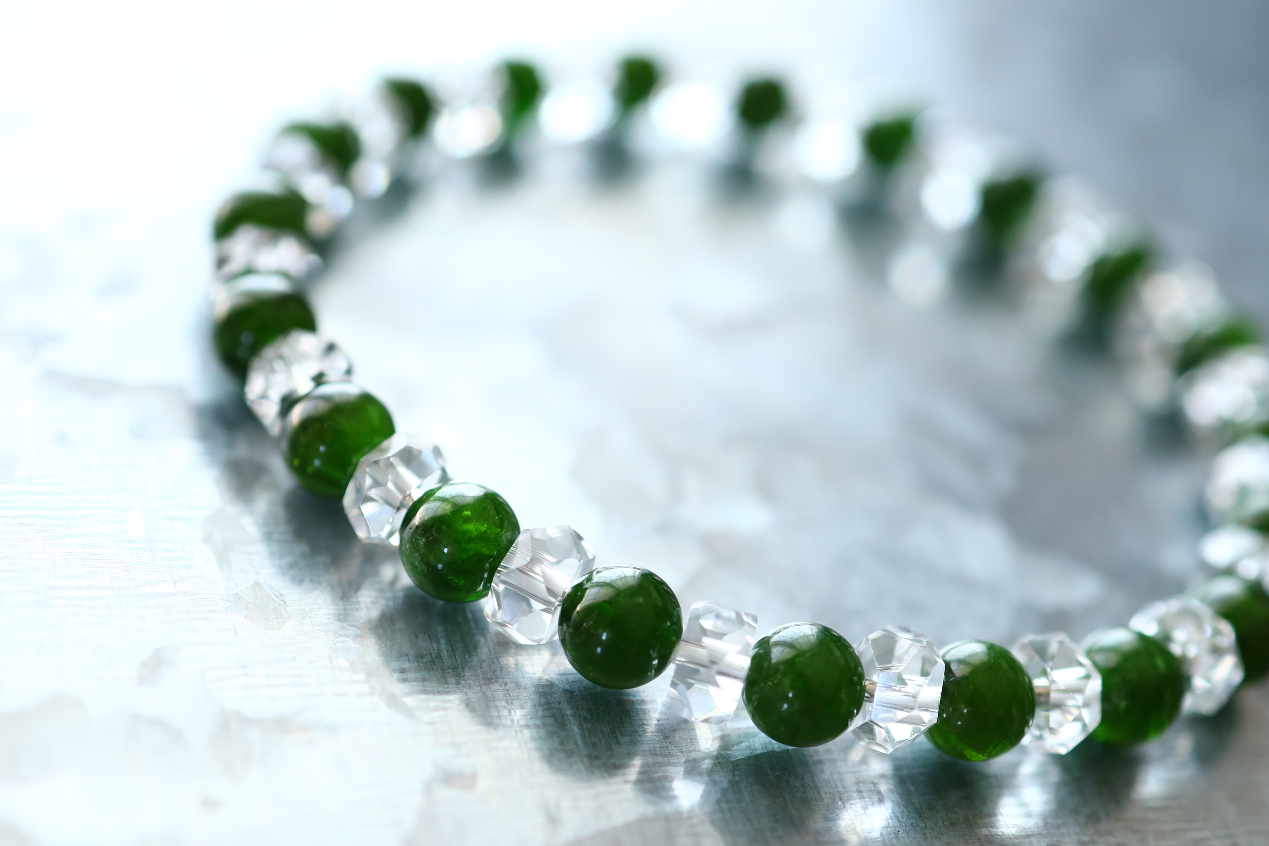 …☆スーパープレミアムブレス☆クロムダイオプサイト：6ミリ＆水晶☆…☆天然石ブレスレット☆… 11,692円