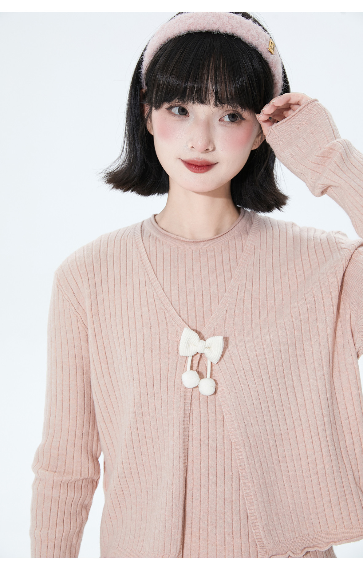 春秋冬ニットカーディガン+キャミソールの2点セット