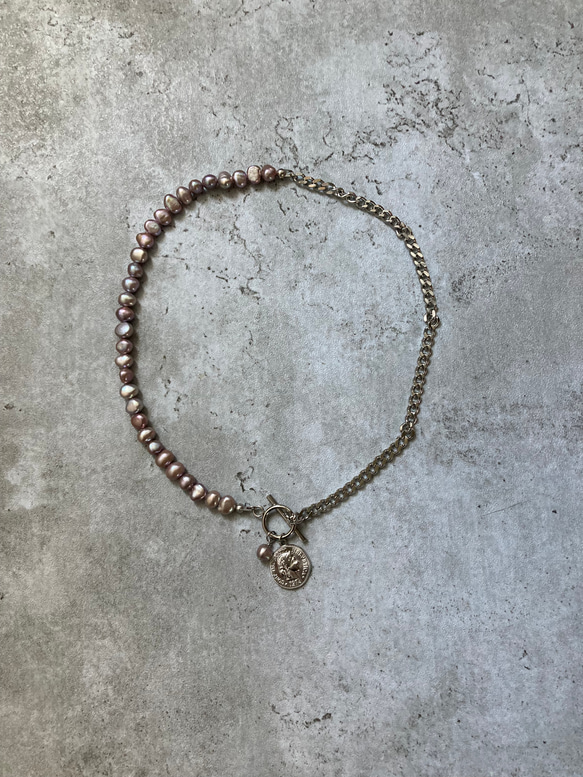 ーasymmetry pearl necklaceー　サージカルステンレス　パールネックレス　ネックレス 16枚目の画像